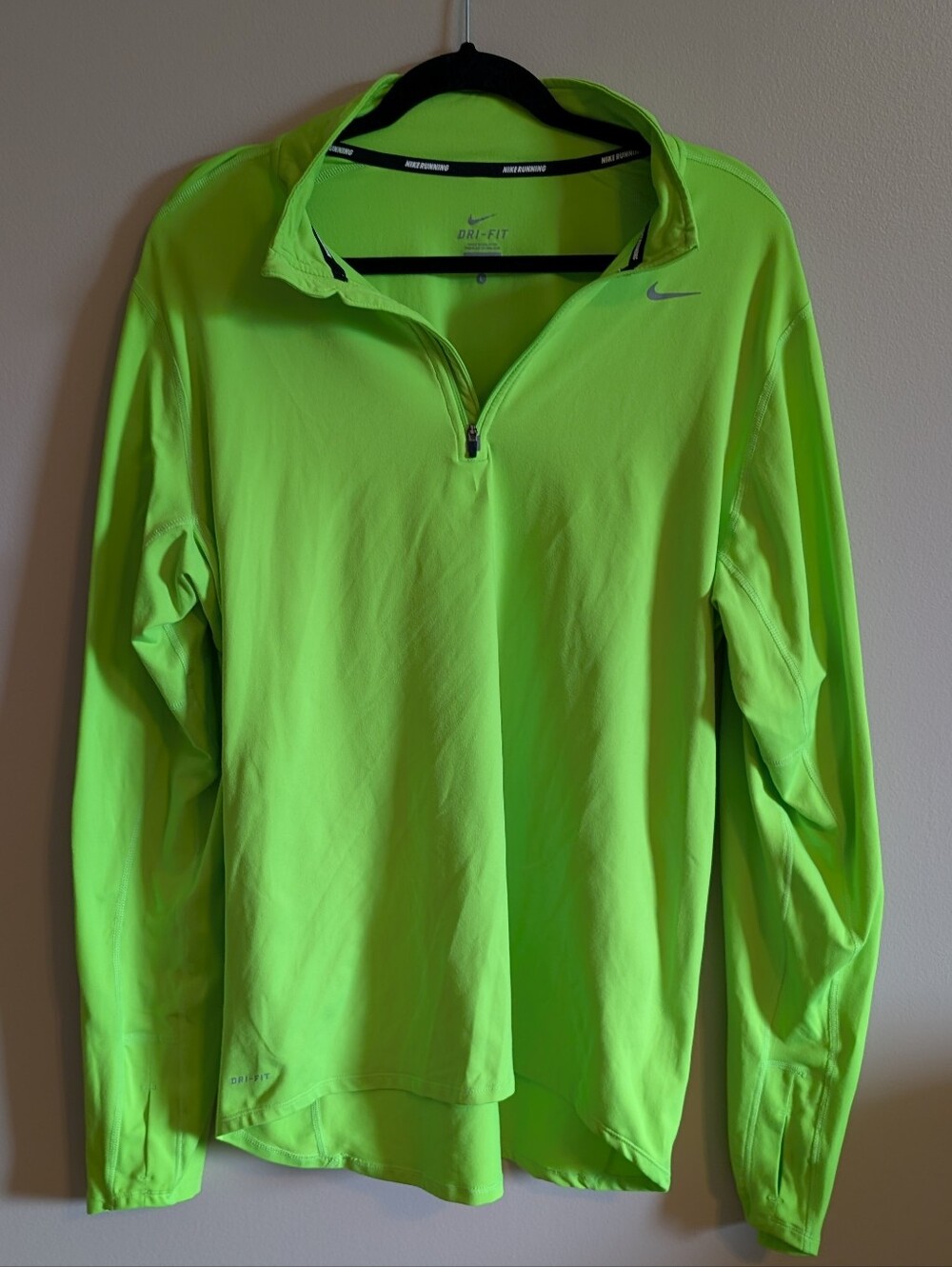 Nike Women's Neon Green Half-Zip Running Pullover